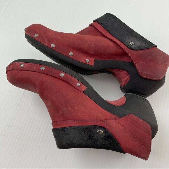 Merrell Luxe wrap red leather mule black interior and sole - Picture 6 of 10